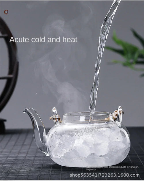 theiere verre poignee bambou tasses infusion pu erh