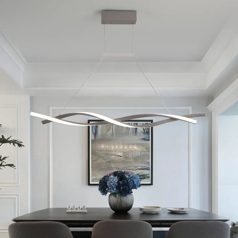 lustre led rotatif moderne à intensité variable pour éclairage décoratif - vue 5 sur 12