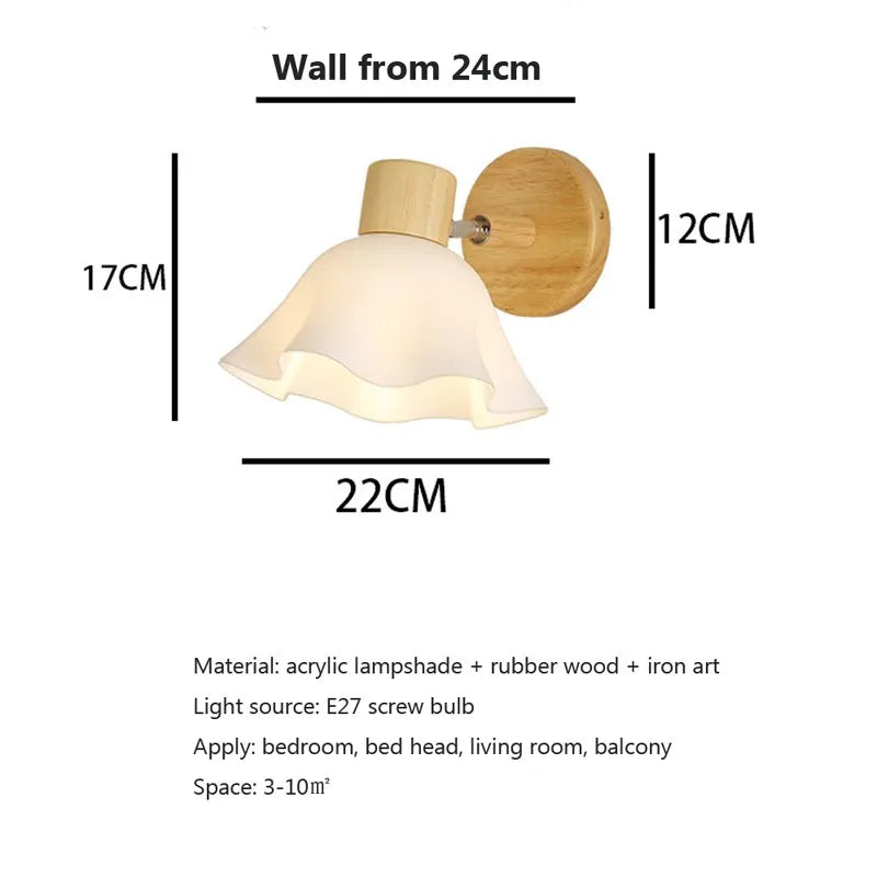 led nordique rotative bois céramique éclairage allée étude maison luminaire - vue 5 sur 9