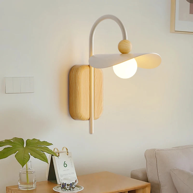 applique murale nordique en bois led pour bureau restaurant