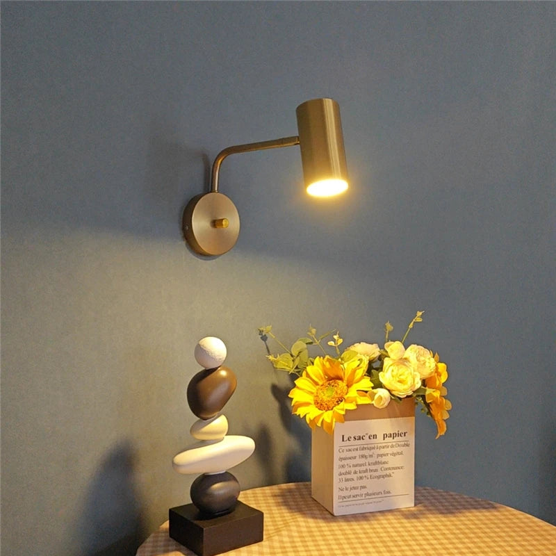 applique murale à led éclairage rotatif 360 degrés en fer - vue 3 sur 8