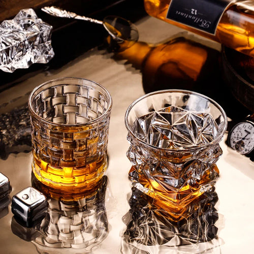Verre whisky gravé style old fashioned classique