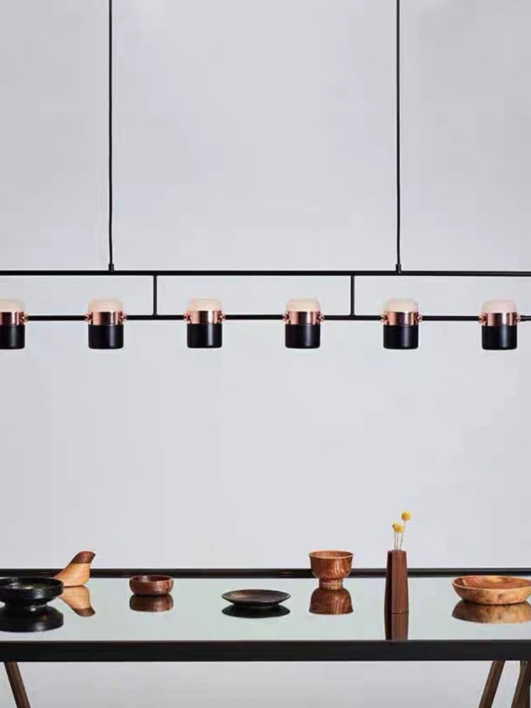Nordic Designer Strip Restaurant Chandelier Minimalist Creative Bar Table Lamp, Bedroom Bedside Decoration Small GU10 Chandelier - vue 3 sur 14