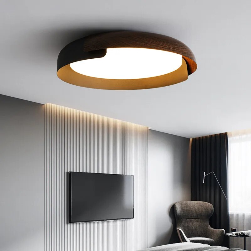 Plafonnier LED Style bois nordique