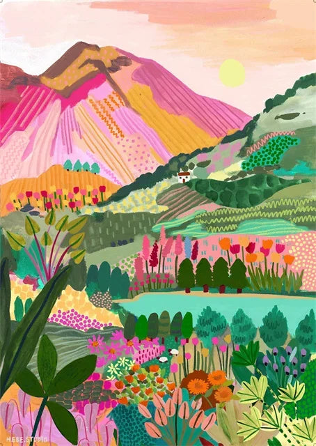 affiches colorées de peinture toile paysage abstrait décor mural