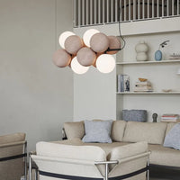 lustre créatif en velours design pour espace contemporain