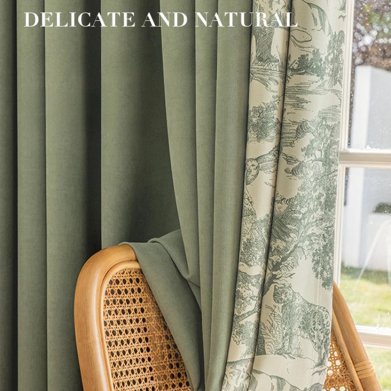 Rideau occultant thermique motif floral style moderne salon chambre - vue 3 sur 11