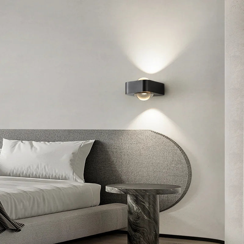 applique murale carré cuivre moderne led double tête luxe - vue 4 sur 8
