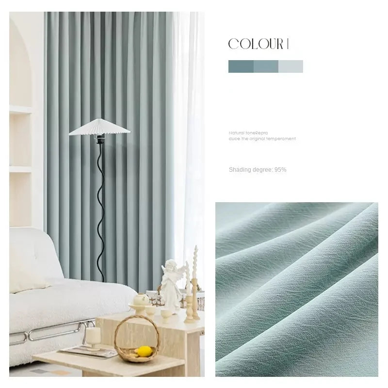 Rideau occultant style minimaliste plissé pour salon chambre - vue 10 sur 16