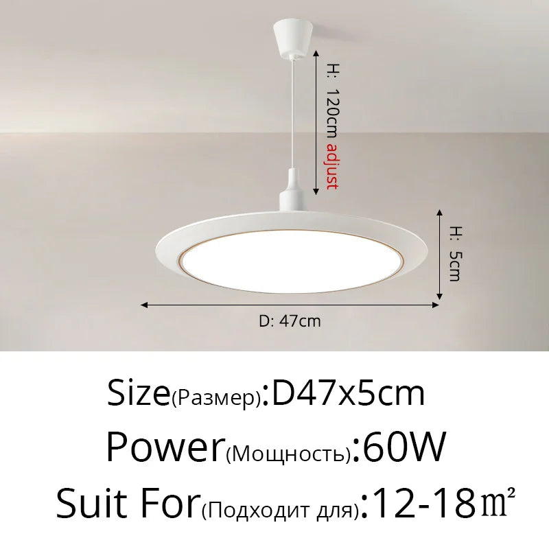 lustre led ultra-mince trois-preuve circulaire moderne minimaliste - vue 14 sur 22