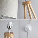 Nordique bois art bois massif lampadaire tissu art abat-jour salon chambre chevet décoration de la maison moderne lampadaire LED