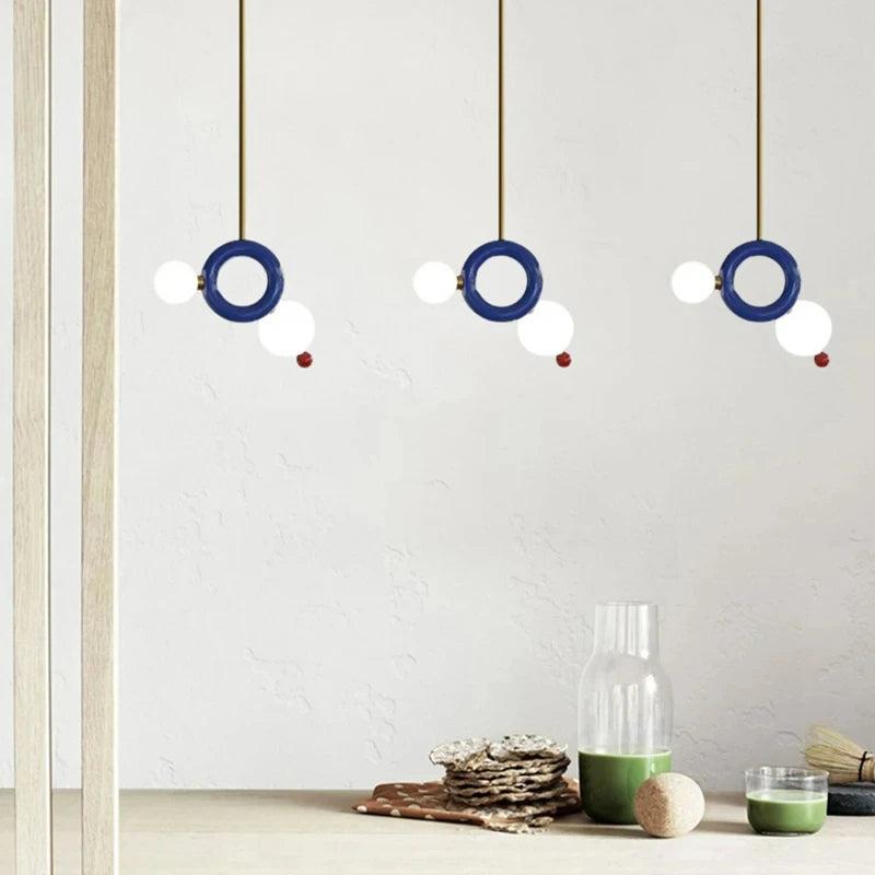 suspension anneau métallique art déco pour - vue 4 sur 7