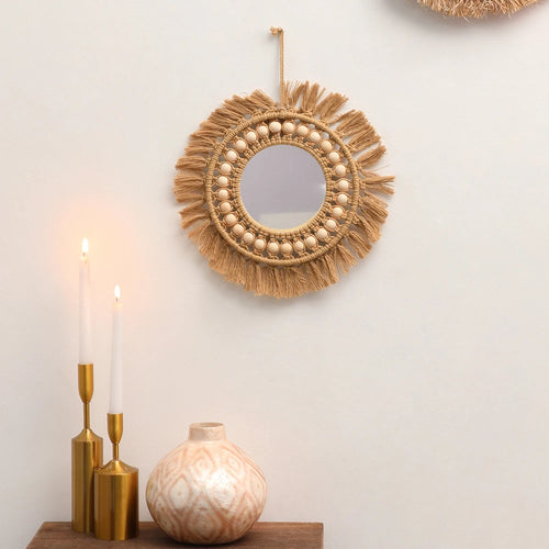 miroirs muraux ronds décoratifs tissés à la main pour la maison - vue 8 sur 8