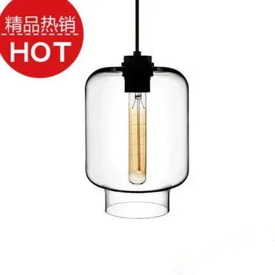 lustre suspendu moderne en verre transparent design élégant - vue 25 sur 28