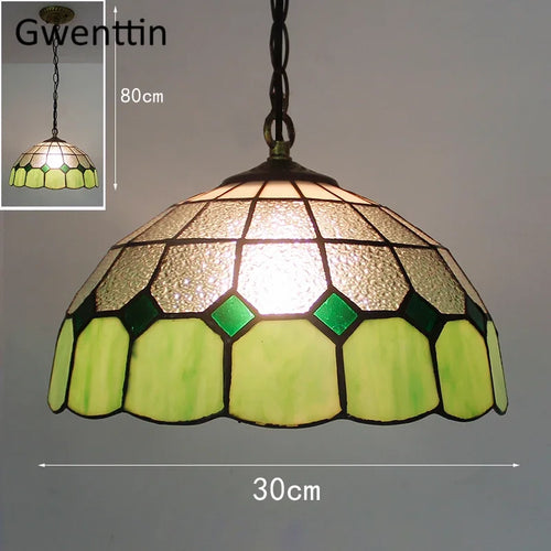 suspension en verre teinté style tiffany pour décoration intérieure - vue 19 sur 26