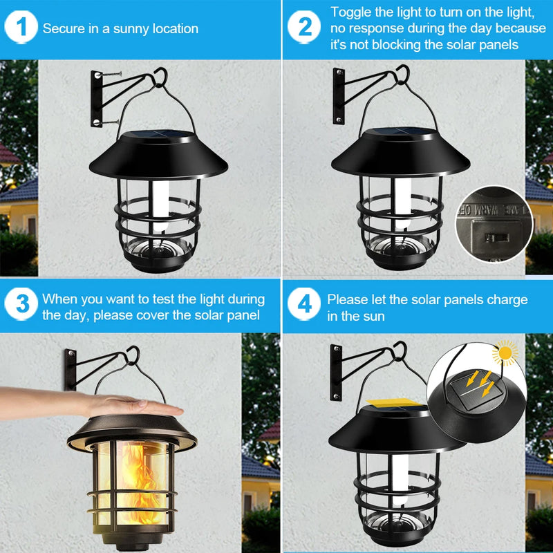 lampes solaires extérieures pour éclairage de jardin décoratif