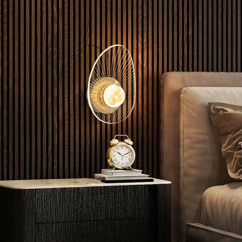 Moderne luxe créatif acrylique applique murale LED lumière or noir applique pour allée applique chambre chevet couloir décor à la maison