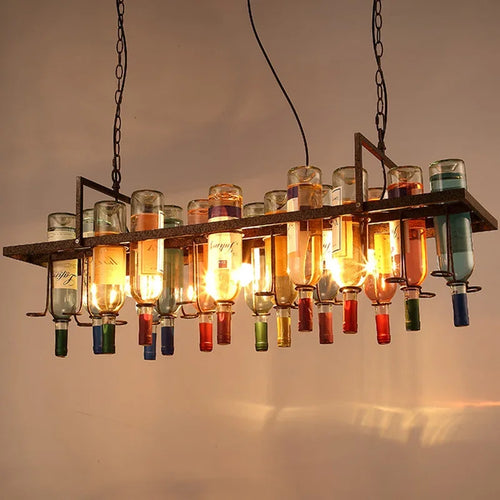 lustre industriel vintage nordique créatif pour bouteille de vin