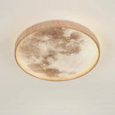 Plafonnier LED nordique en forme de lune en bois