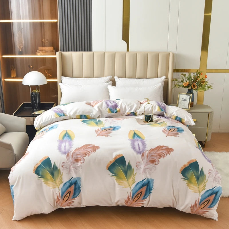 housse de couette 100 coton imprimée avec fermeture éclair pour lit