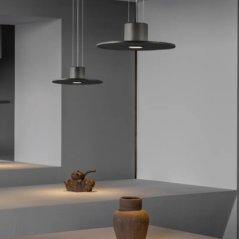 lampe led ufo suspendue design minimaliste réglable en hauteur - vue 2 sur 8