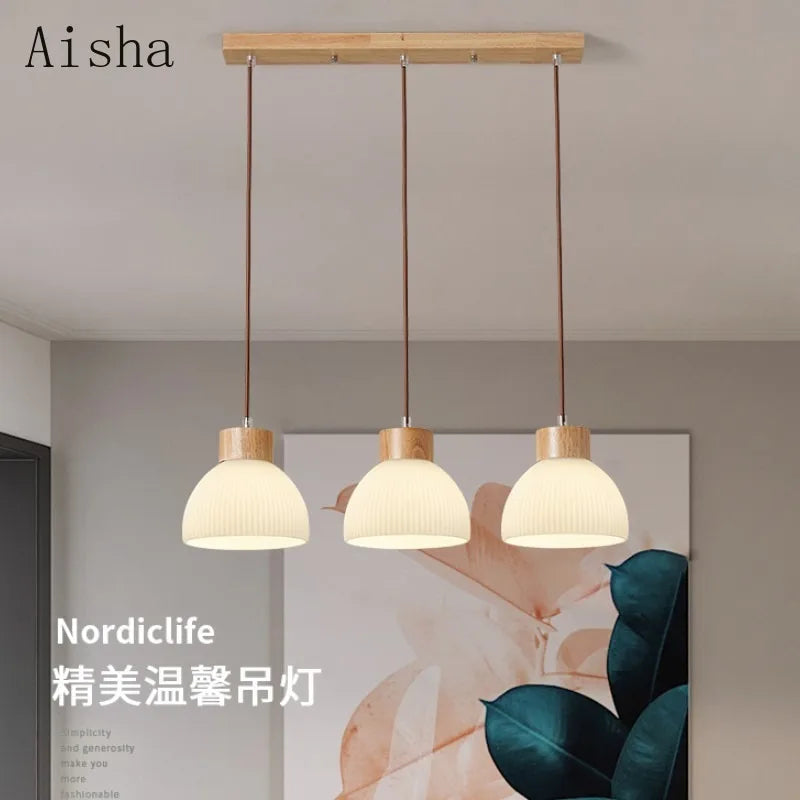 suspension japonaise trois têtes pour restaurant et bar - vue 3 sur 10