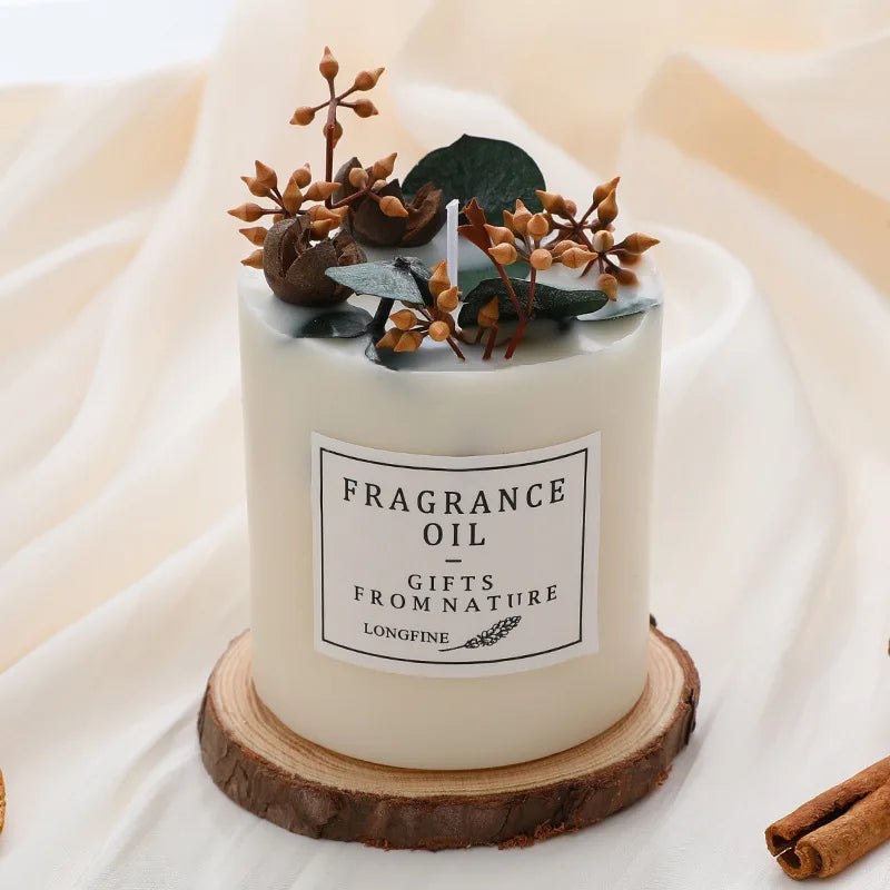 bougies parfumées romantiques en cire de soja avec fleurs séchées - vue 7 sur 10