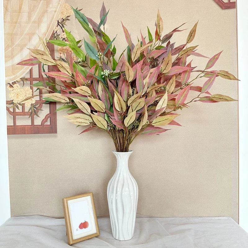 feuille d eucalyptus artificielle en soie pour décoration intérieure - vue 3 sur 9
