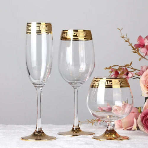 Verre à vin cristal style europeen bord argent