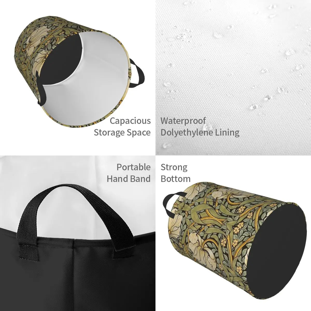 panier à linge floral personnalisé pour rangement et organisation - vue 10 sur 30