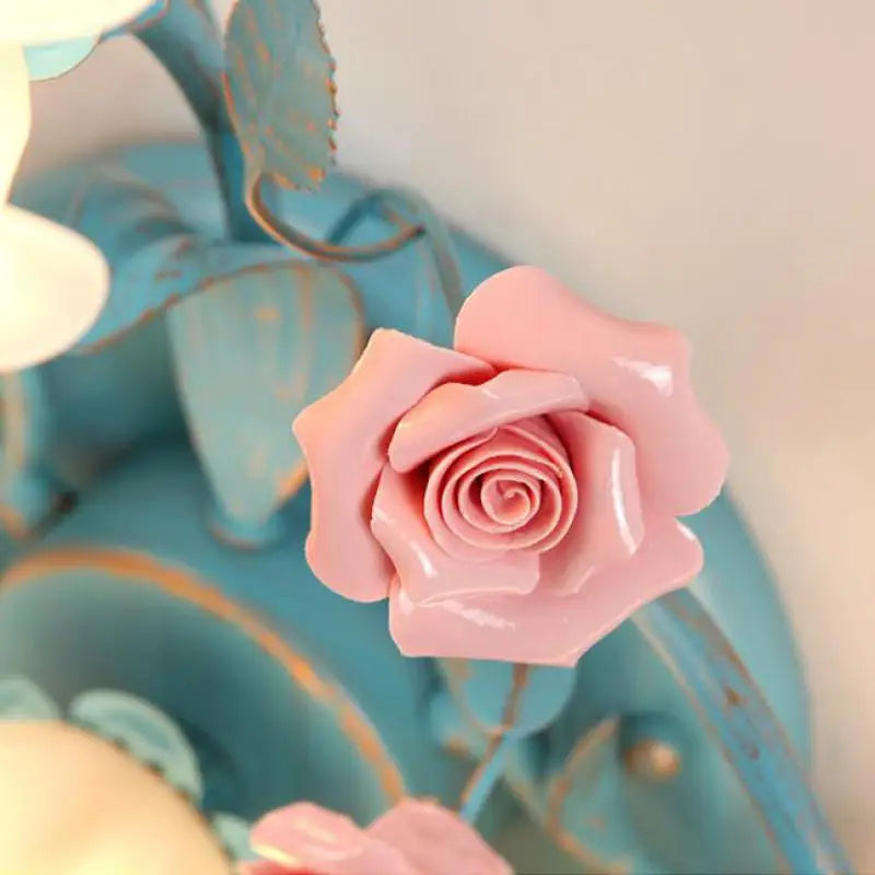 plafonnier rétro en céramique fleurs et plantes lumineuses - vue 6 sur 16