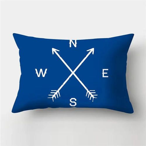 housse de coussin rectangulaire motif animaux marins bleus 30 x 50 cm