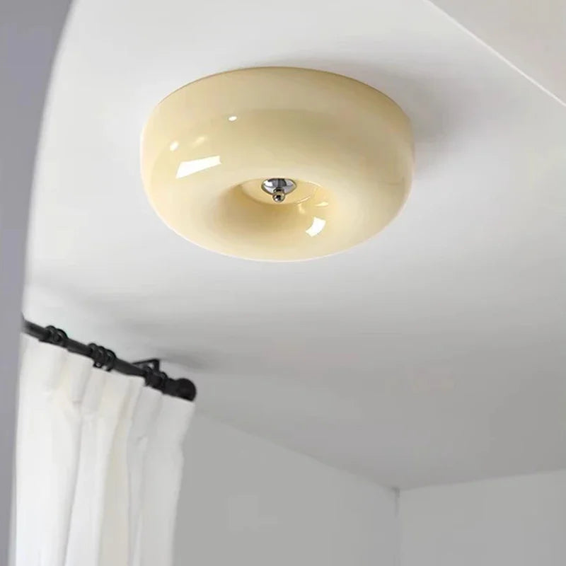 Plafonnier ancien verre led bauhaus maison - vue 3 sur 9