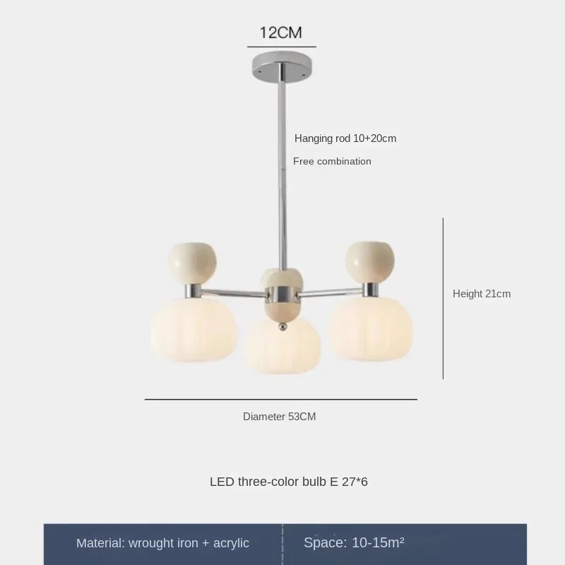 lustre décoratif acrylique avec abat-jour suspendu créatif - vue 14 sur 14