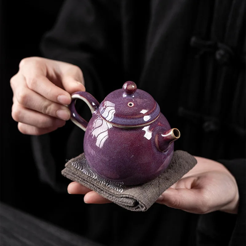 Théière artisanale ru kiln avec infuseur puer - vue 7 sur 7