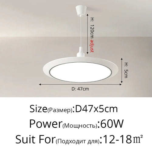 lustre led ultra-mince trois-preuve circulaire moderne minimaliste - vue 19 sur 22