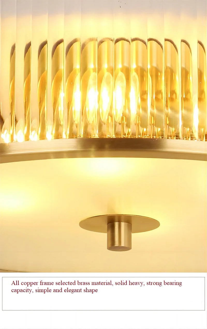 plafonnier led en cuivre et cristal design créatif pour intérieur décoratif - vue 7 sur 8