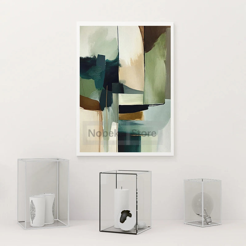 affiche abstraite wabi sabi peinture sur toile art mural moderne minimaliste