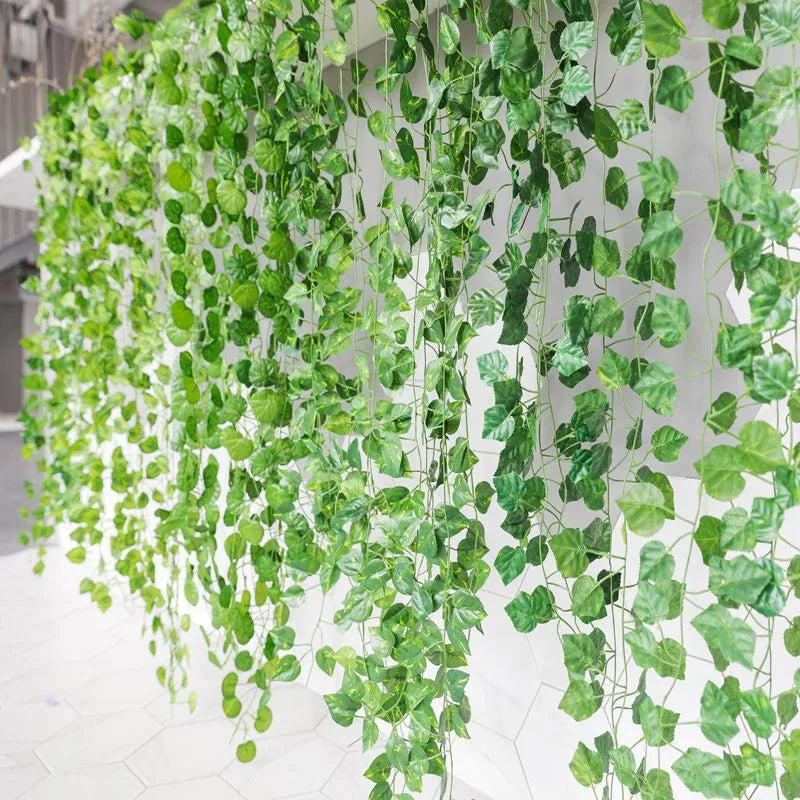plante artificielle lierre suspendue pour décoration murale et mariage - vue 4 sur 30