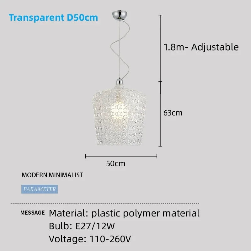 lustre italien moderne creux décoratif avec lumières led acryliques - vue 8 sur 16