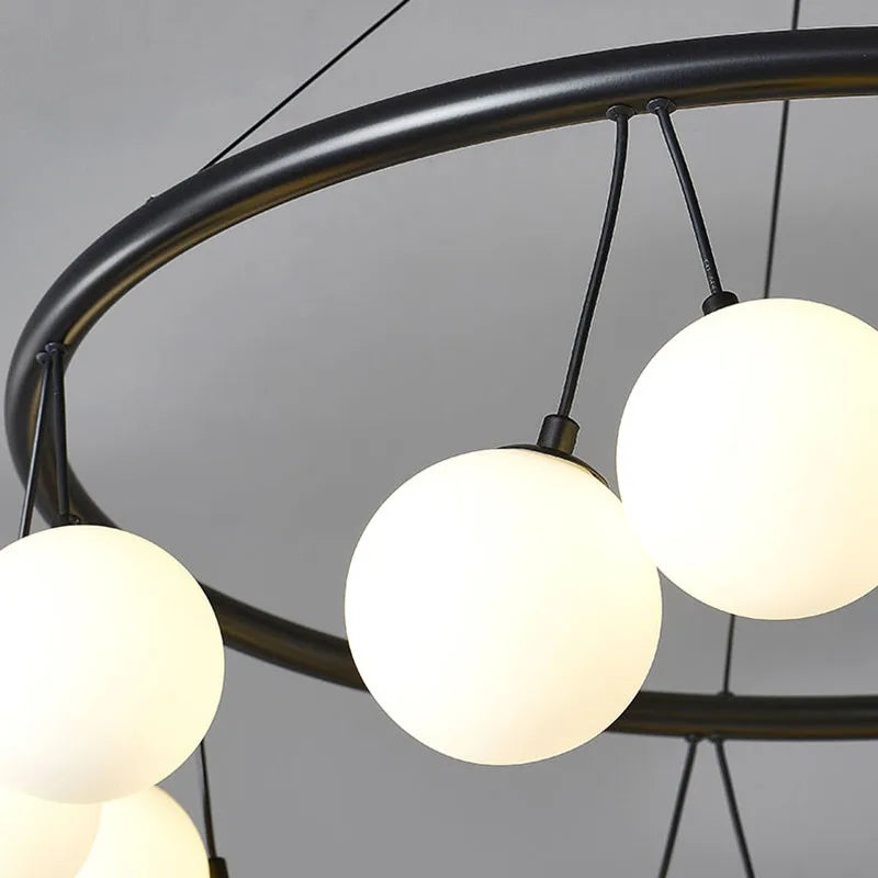 lustre moderne en verre éclairage suspendu réglable design élégant - vue 6 sur 10