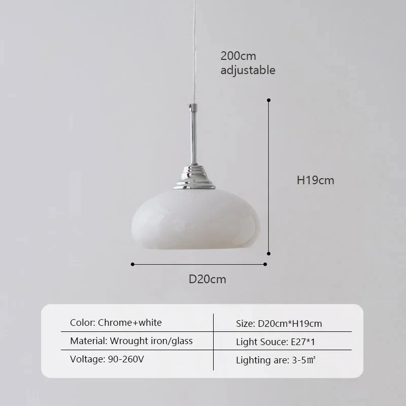 suspension en verre crème pour intérieur moderne et élégant
