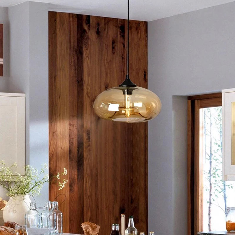 suspension modernes en verre pour restaurant bar boutique - vue 4 sur 12