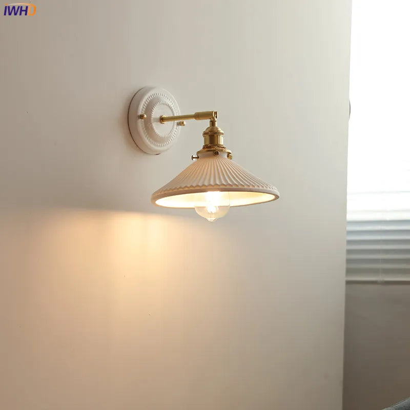 Applique LED nordique japonaise cuivre blanc - vue 2 sur 23