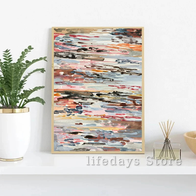 affiches géométriques abstraites à l'aquarelle pour décoration moderne