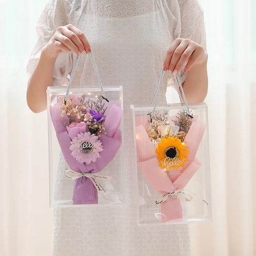 bouquet de roses artificielles cadeau pour la saint valentin décorations mariage - vue 3 sur 11