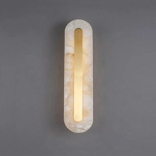 applique murale minimaliste en marbre ovale carré tout en cuivre - vue 2 sur 8