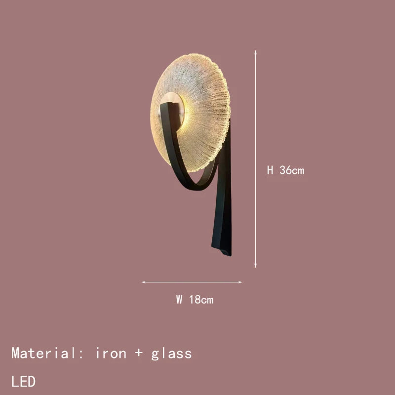 applique murale led métal verre transparent pour intérieur design élégant - vue 8 sur 8