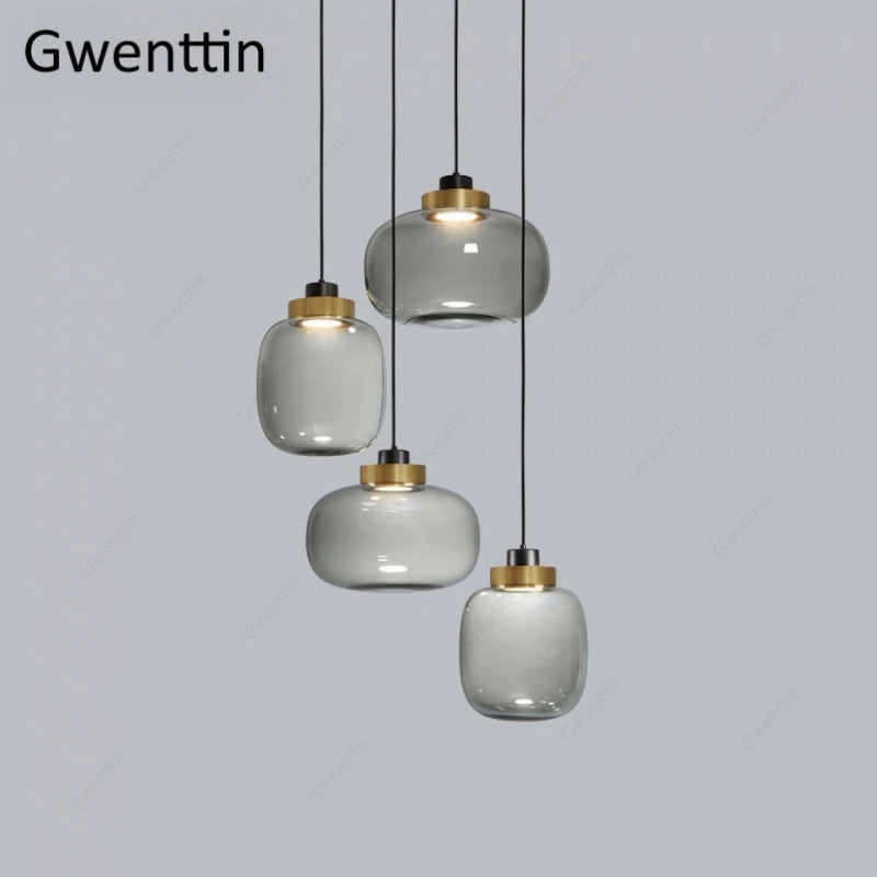 suspension moderne en verre pour décoration intérieure nordique - vue 5 sur 8
