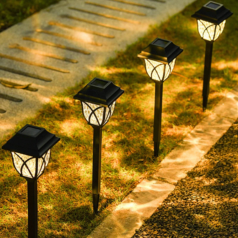 Lampes pic solaires de cour allume les lumières lumineuses de pelouse en plein air LED étanche lumières de voie solaire lumières de chemin de paysage